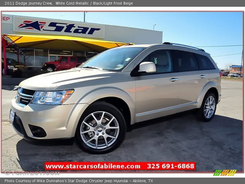 White Gold Metallic / Black/Light Frost Beige 2011 Dodge Journey Crew