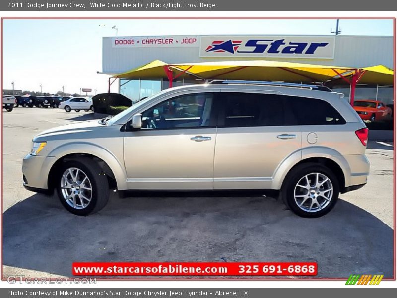 White Gold Metallic / Black/Light Frost Beige 2011 Dodge Journey Crew