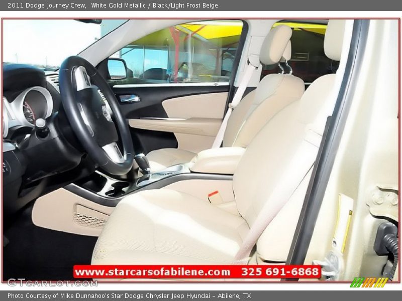 White Gold Metallic / Black/Light Frost Beige 2011 Dodge Journey Crew