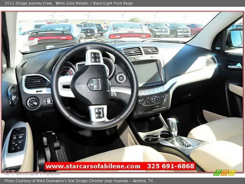 White Gold Metallic / Black/Light Frost Beige 2011 Dodge Journey Crew