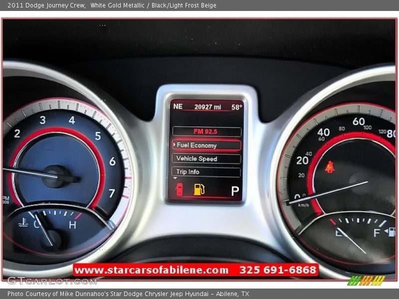 White Gold Metallic / Black/Light Frost Beige 2011 Dodge Journey Crew