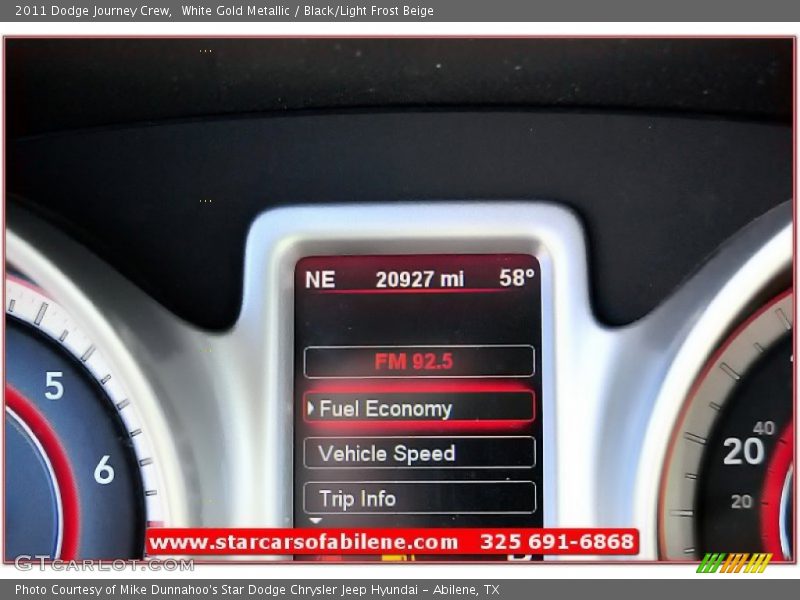 White Gold Metallic / Black/Light Frost Beige 2011 Dodge Journey Crew