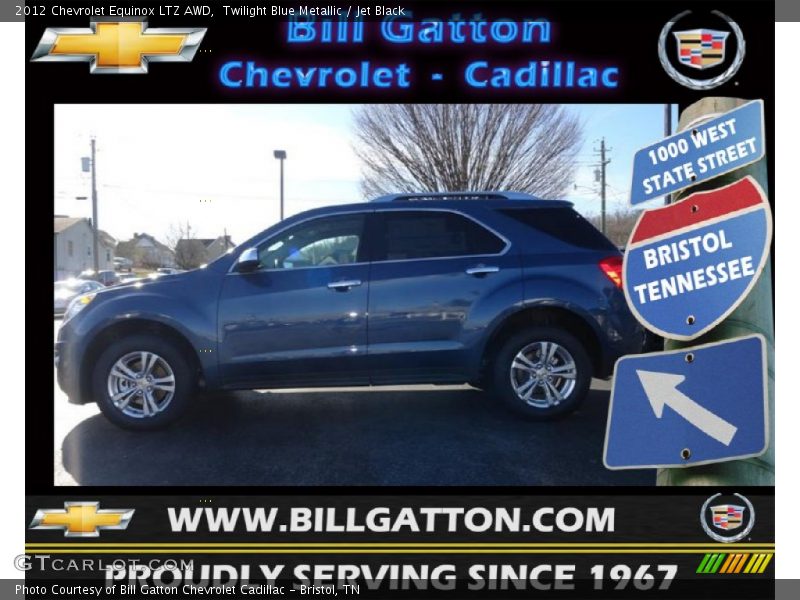 Twilight Blue Metallic / Jet Black 2012 Chevrolet Equinox LTZ AWD