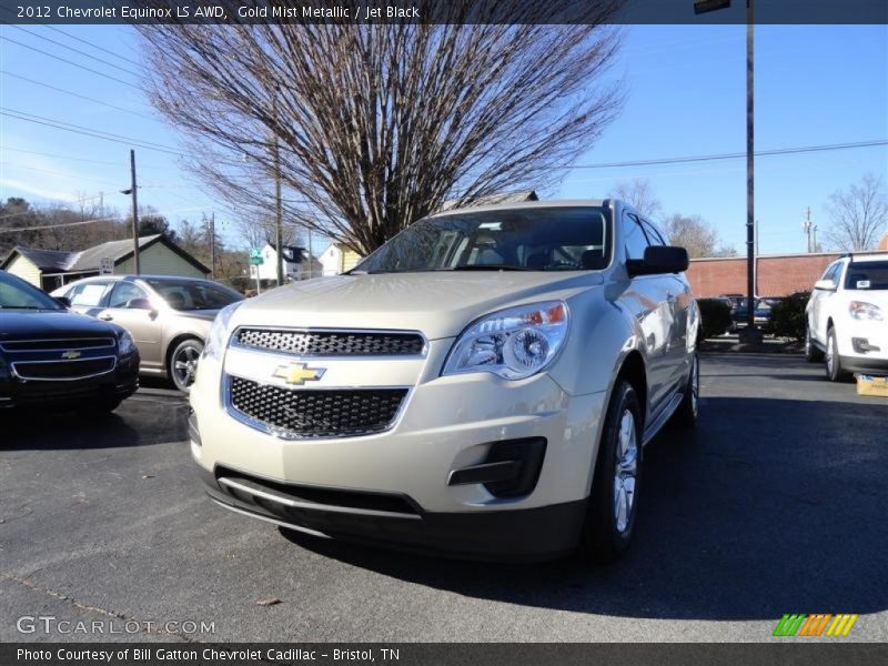 Gold Mist Metallic / Jet Black 2012 Chevrolet Equinox LS AWD