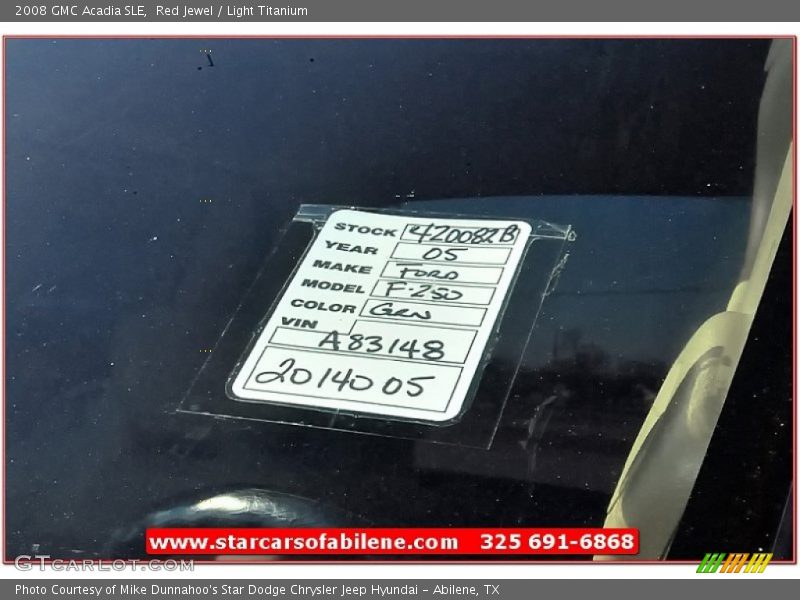 Red Jewel / Light Titanium 2008 GMC Acadia SLE