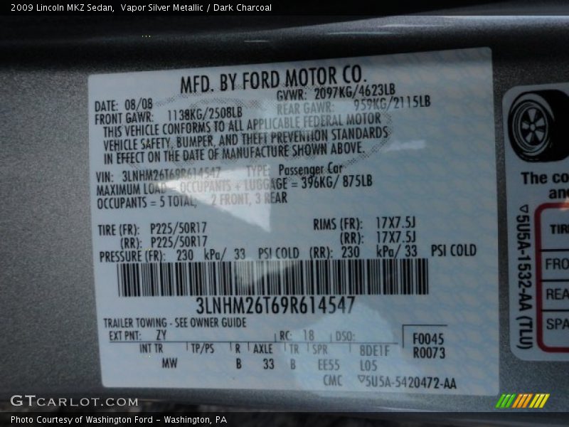 ZY - 2009 Lincoln MKZ Sedan