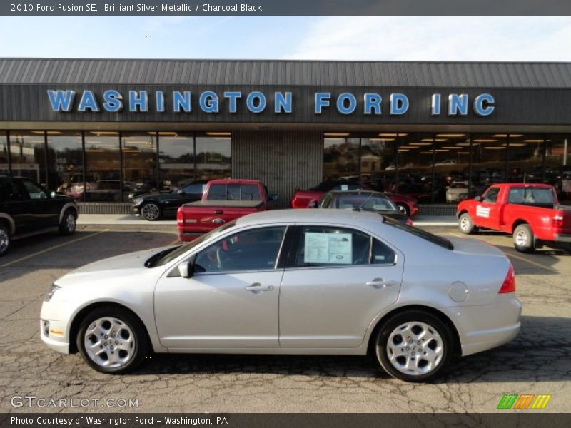 Brilliant Silver Metallic / Charcoal Black 2010 Ford Fusion SE