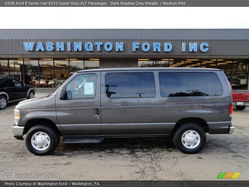 Dark Shadow Grey Metallic / Medium Flint 2008 Ford E Series Van E350 Super Duty XLT Passenger