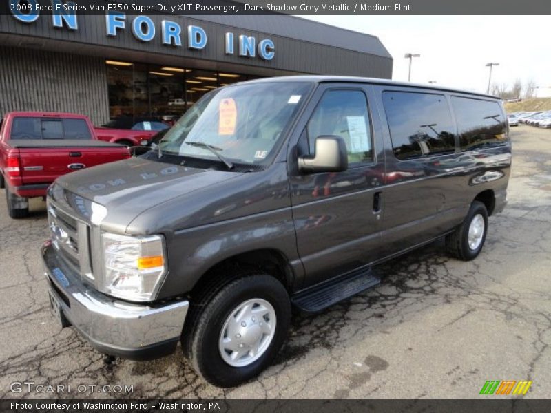 Dark Shadow Grey Metallic / Medium Flint 2008 Ford E Series Van E350 Super Duty XLT Passenger
