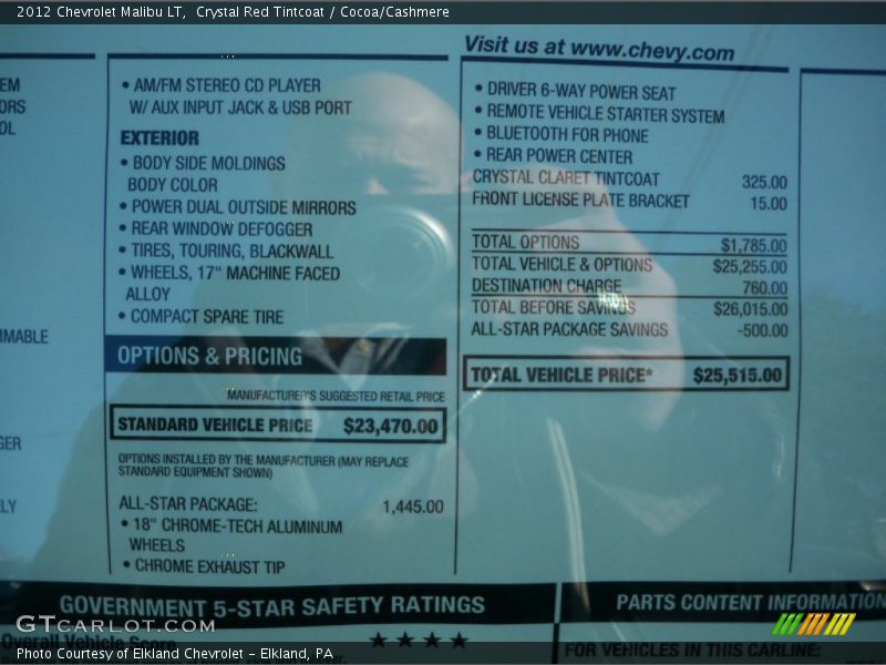 Crystal Red Tintcoat / Cocoa/Cashmere 2012 Chevrolet Malibu LT