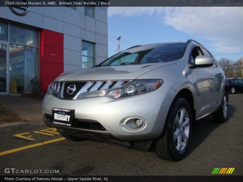 Brilliant Silver Metallic / Black 2009 Nissan Murano SL AWD
