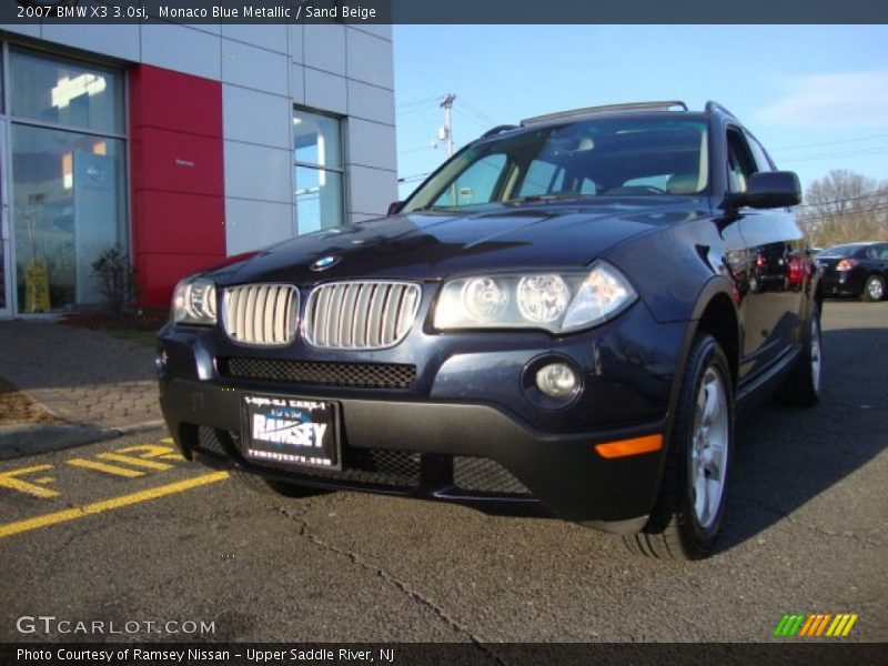 Monaco Blue Metallic / Sand Beige 2007 BMW X3 3.0si