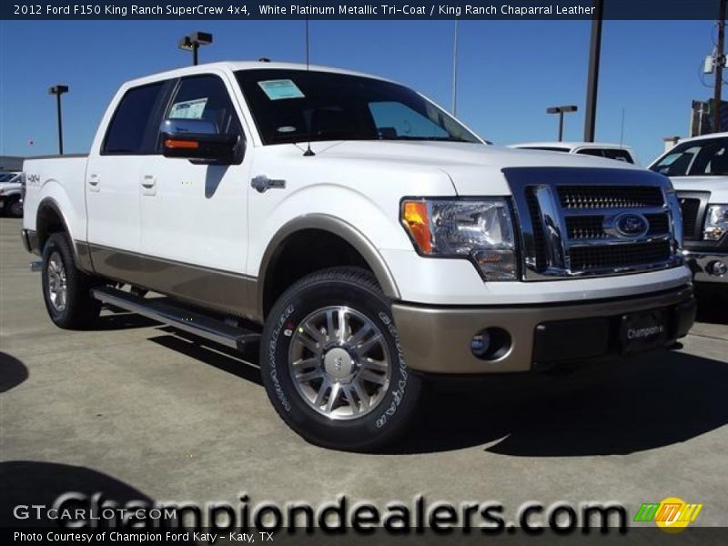 White Platinum Metallic Tri-Coat / King Ranch Chaparral Leather 2012 Ford F150 King Ranch SuperCrew 4x4