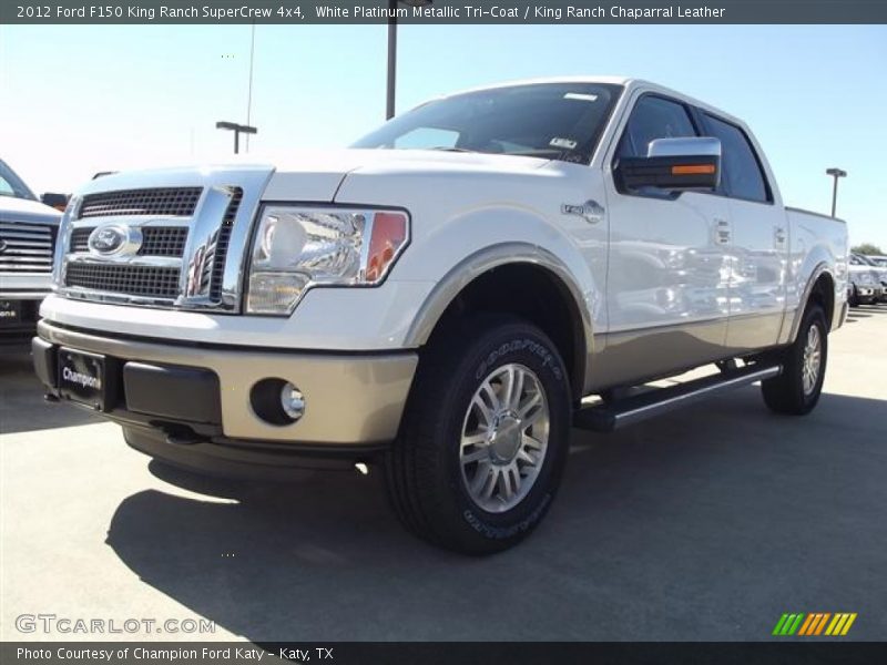 White Platinum Metallic Tri-Coat / King Ranch Chaparral Leather 2012 Ford F150 King Ranch SuperCrew 4x4