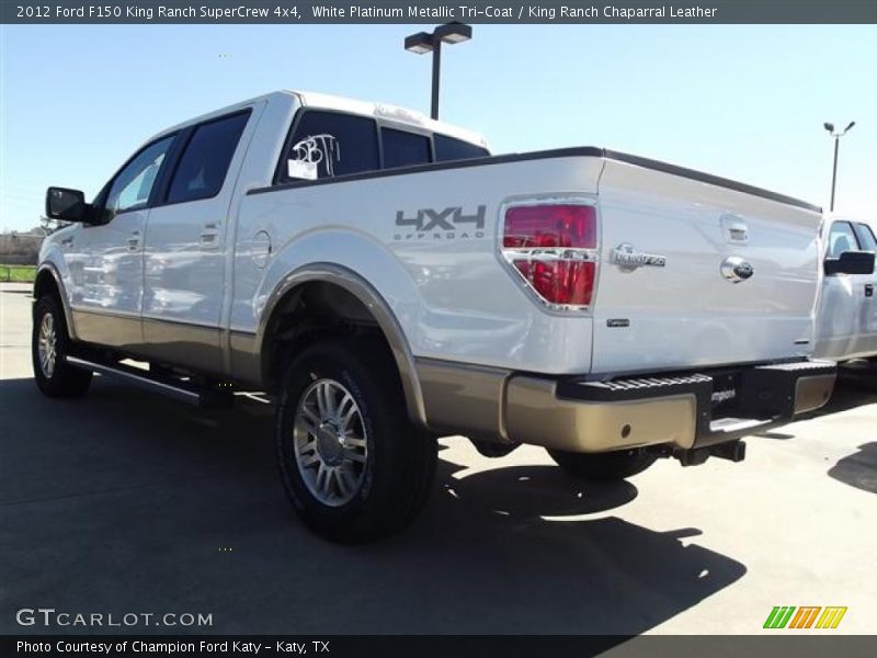 White Platinum Metallic Tri-Coat / King Ranch Chaparral Leather 2012 Ford F150 King Ranch SuperCrew 4x4