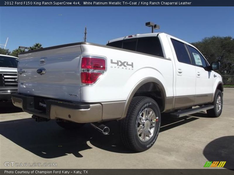 White Platinum Metallic Tri-Coat / King Ranch Chaparral Leather 2012 Ford F150 King Ranch SuperCrew 4x4