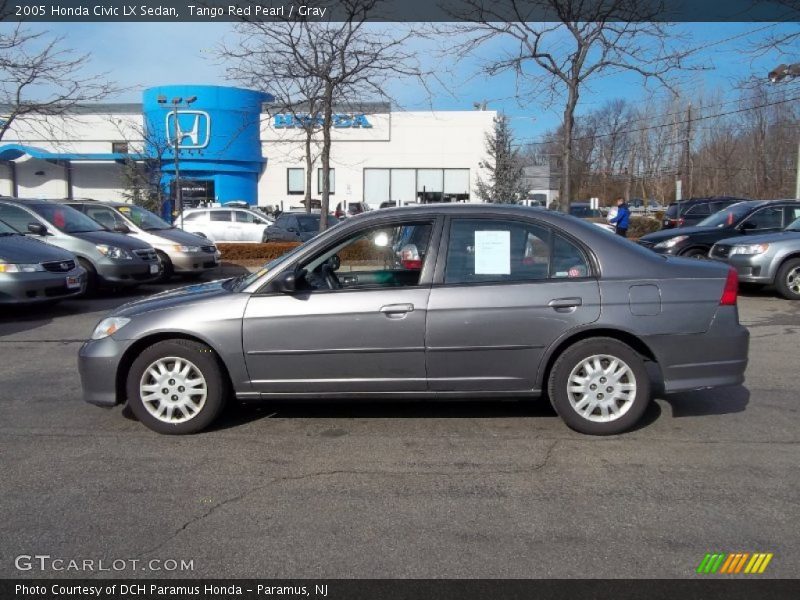 Tango Red Pearl / Gray 2005 Honda Civic LX Sedan