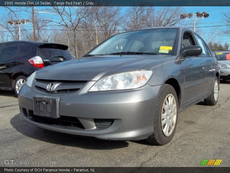 Tango Red Pearl / Gray 2005 Honda Civic LX Sedan