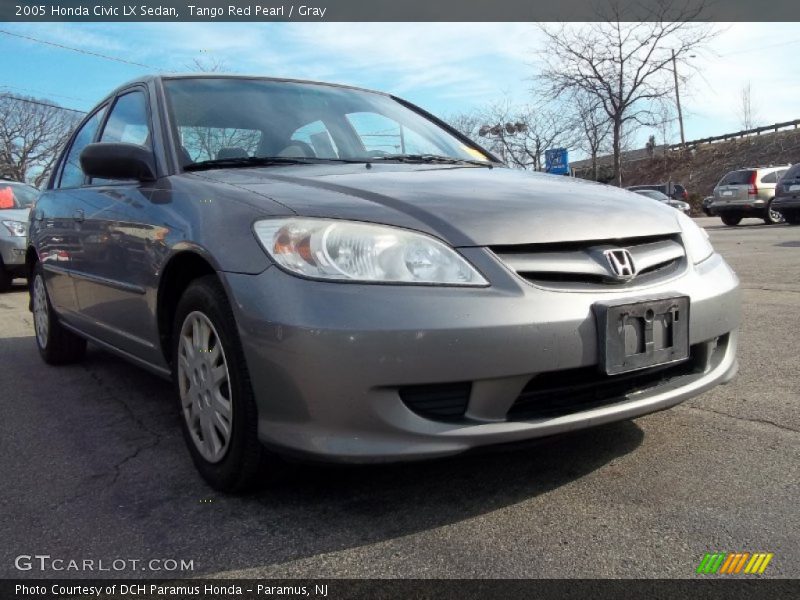 Tango Red Pearl / Gray 2005 Honda Civic LX Sedan