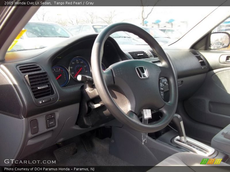 Tango Red Pearl / Gray 2005 Honda Civic LX Sedan