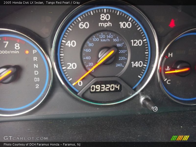 Tango Red Pearl / Gray 2005 Honda Civic LX Sedan