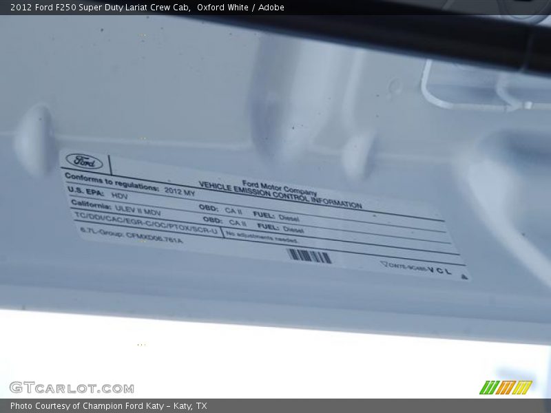 Oxford White / Adobe 2012 Ford F250 Super Duty Lariat Crew Cab