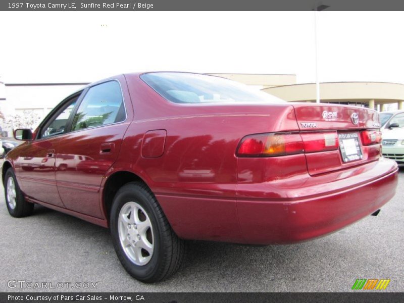 Sunfire Red Pearl / Beige 1997 Toyota Camry LE