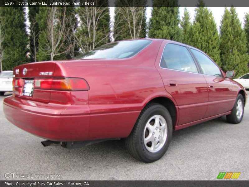 Sunfire Red Pearl / Beige 1997 Toyota Camry LE