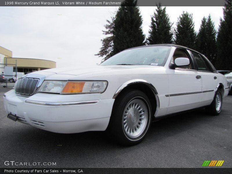 Vibrant White / Medium Parchment 1998 Mercury Grand Marquis LS