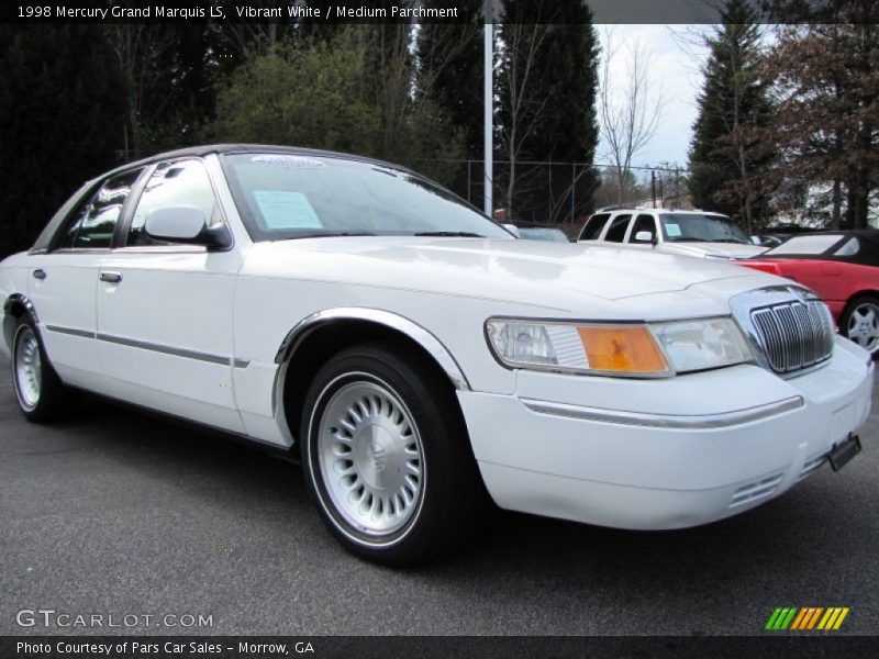 Vibrant White / Medium Parchment 1998 Mercury Grand Marquis LS