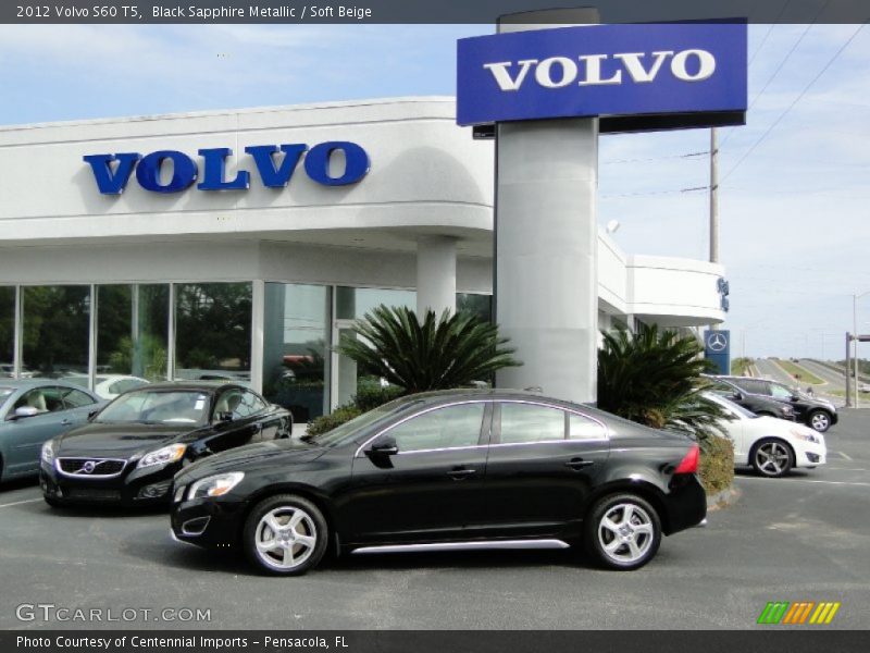 Black Sapphire Metallic / Soft Beige 2012 Volvo S60 T5