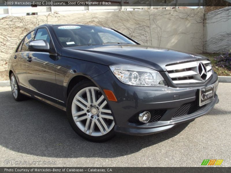 Steel Grey Metallic / Black 2009 Mercedes-Benz C 300 Luxury