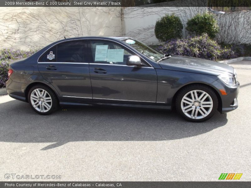 Steel Grey Metallic / Black 2009 Mercedes-Benz C 300 Luxury
