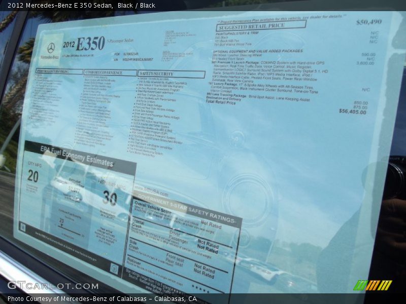 Black / Black 2012 Mercedes-Benz E 350 Sedan