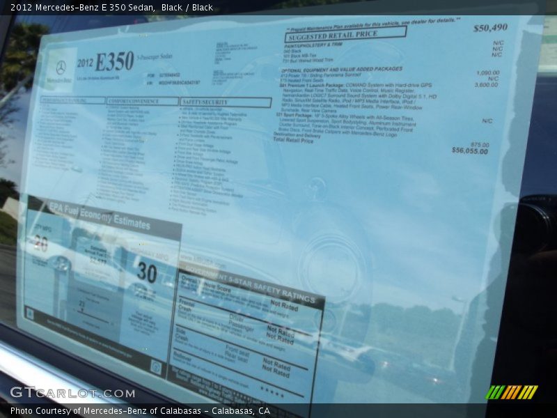 Black / Black 2012 Mercedes-Benz E 350 Sedan