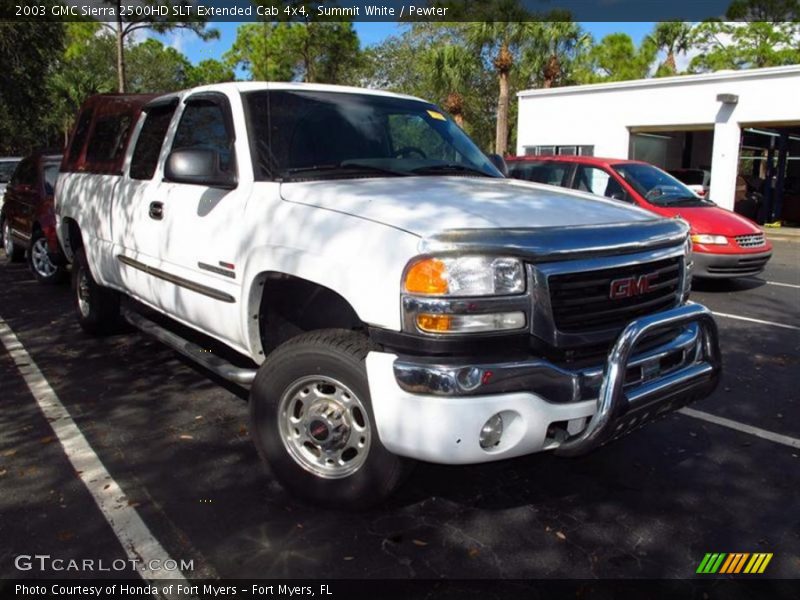 Summit White / Pewter 2003 GMC Sierra 2500HD SLT Extended Cab 4x4