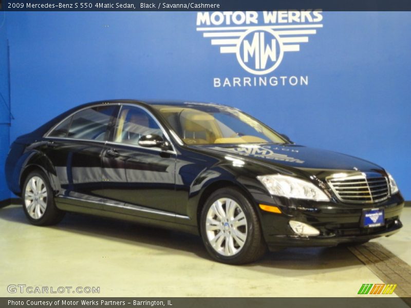 Black / Savanna/Cashmere 2009 Mercedes-Benz S 550 4Matic Sedan