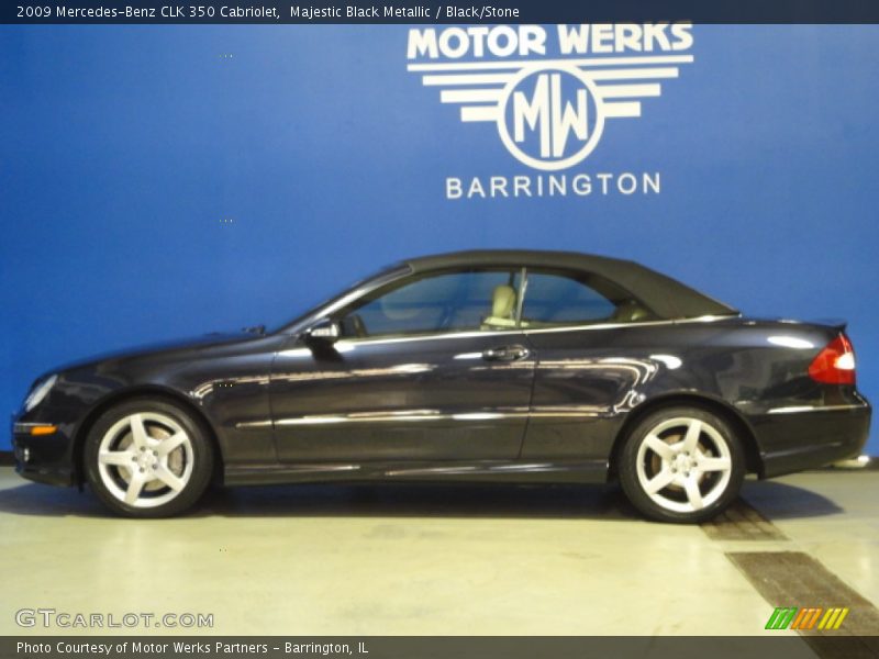 Majestic Black Metallic / Black/Stone 2009 Mercedes-Benz CLK 350 Cabriolet