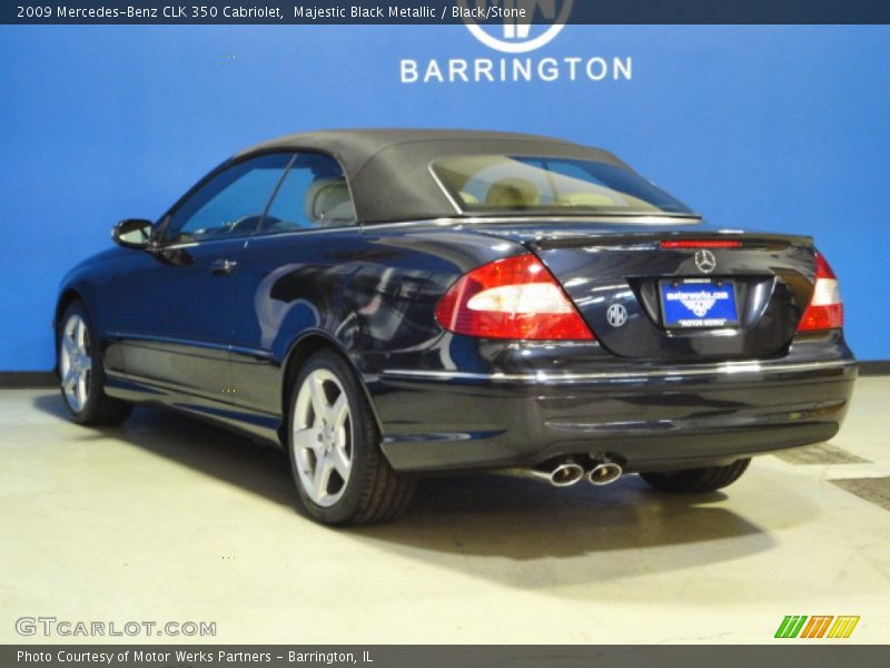 Majestic Black Metallic / Black/Stone 2009 Mercedes-Benz CLK 350 Cabriolet