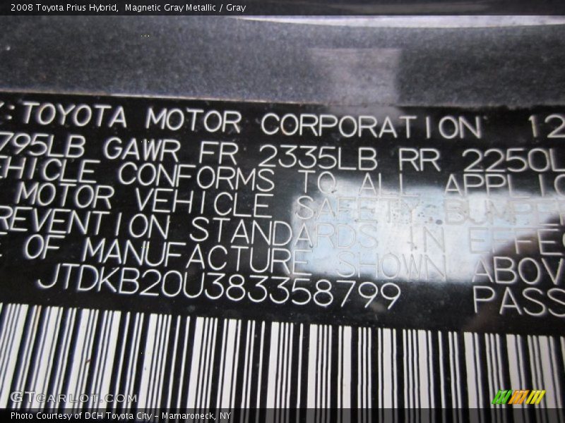 Magnetic Gray Metallic / Gray 2008 Toyota Prius Hybrid