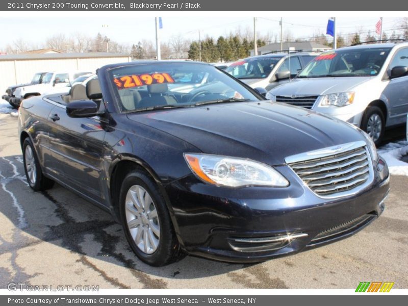 Blackberry Pearl / Black 2011 Chrysler 200 Touring Convertible