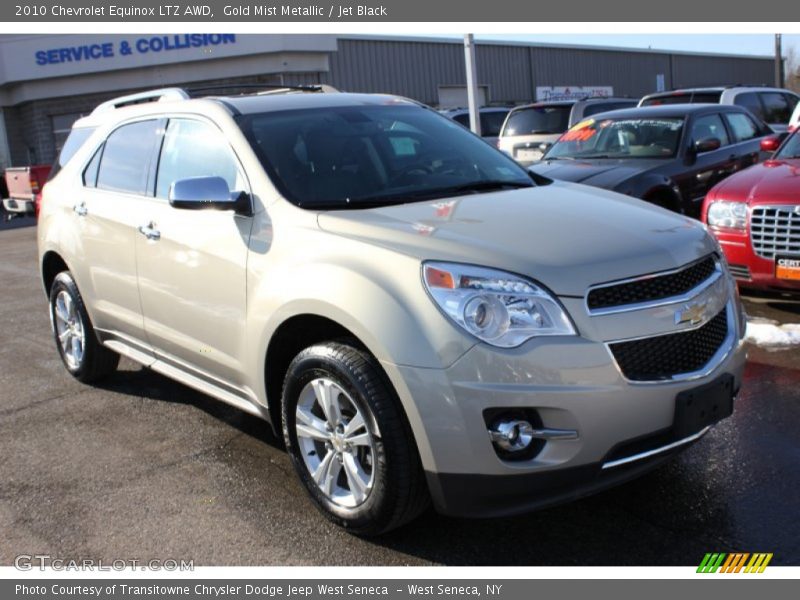 Gold Mist Metallic / Jet Black 2010 Chevrolet Equinox LTZ AWD