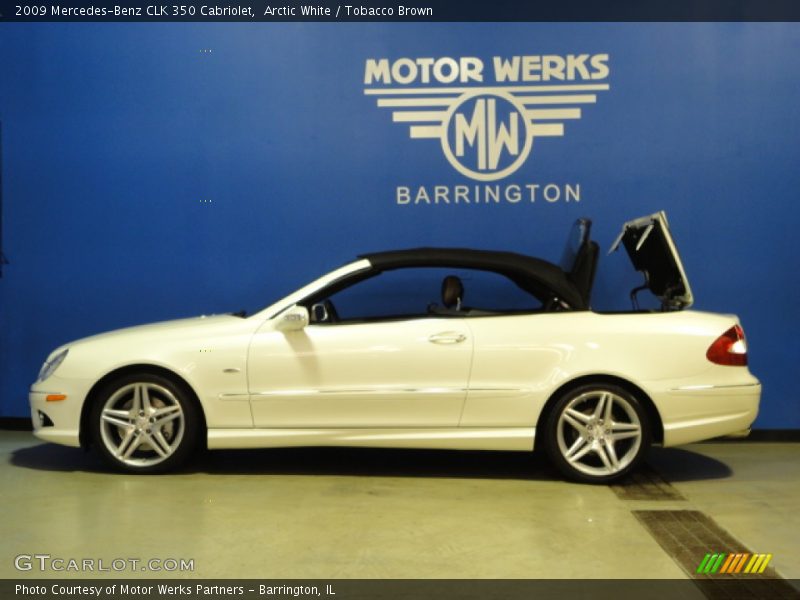 Arctic White / Tobacco Brown 2009 Mercedes-Benz CLK 350 Cabriolet