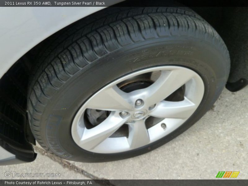 Tungsten Silver Pearl / Black 2011 Lexus RX 350 AWD
