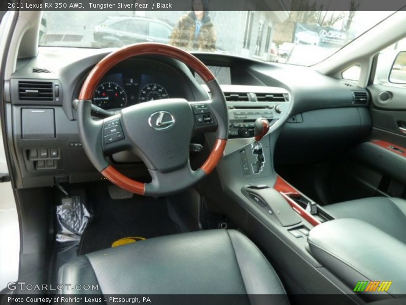 Tungsten Silver Pearl / Black 2011 Lexus RX 350 AWD
