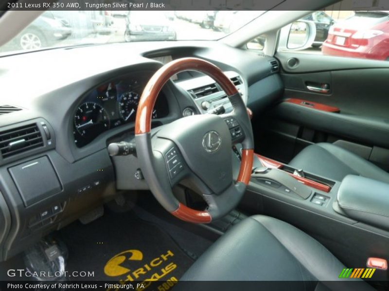 Tungsten Silver Pearl / Black 2011 Lexus RX 350 AWD