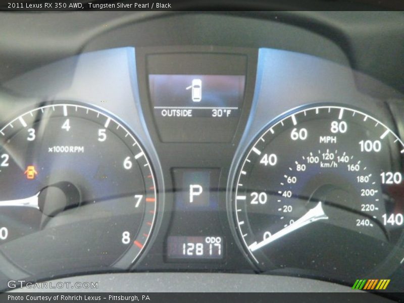 Tungsten Silver Pearl / Black 2011 Lexus RX 350 AWD