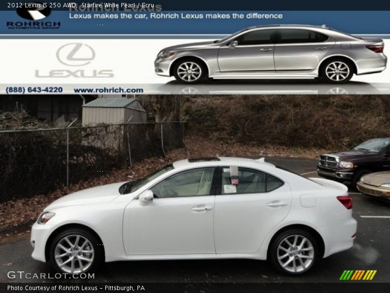 Starfire White Pearl / Ecru 2012 Lexus IS 250 AWD