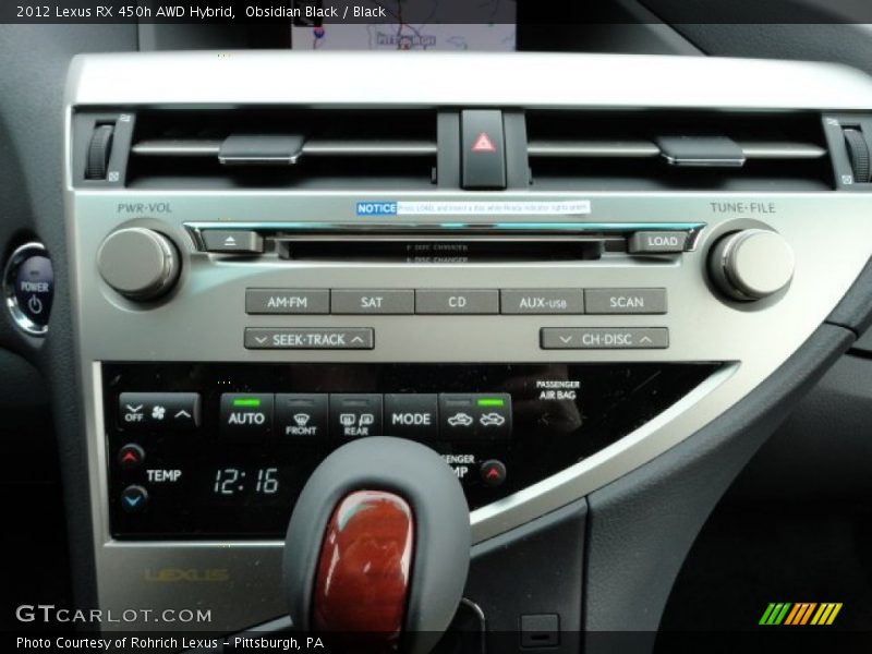 Obsidian Black / Black 2012 Lexus RX 450h AWD Hybrid