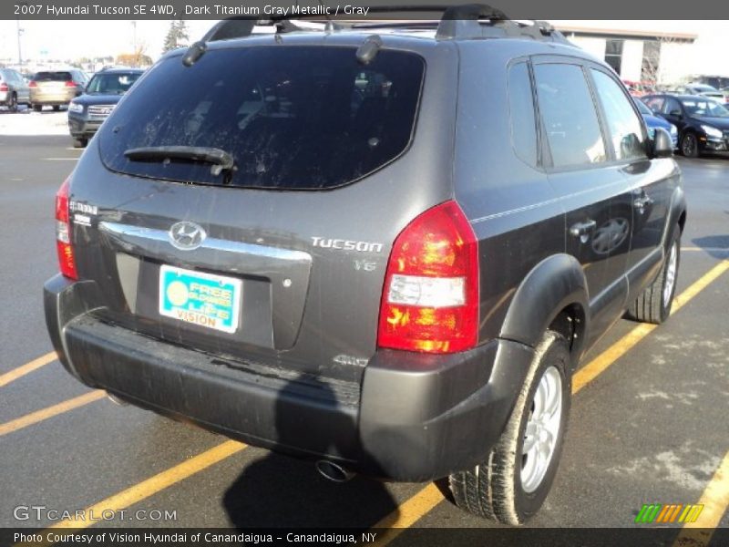 Dark Titanium Gray Metallic / Gray 2007 Hyundai Tucson SE 4WD